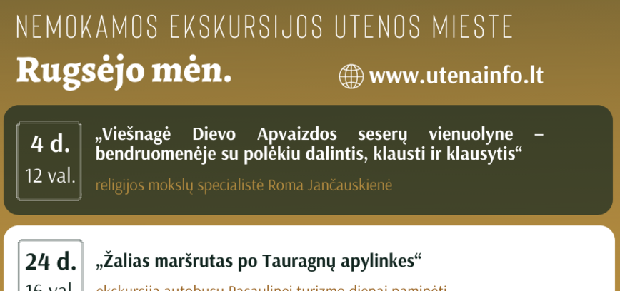 Rugsėjo mėnesio nemokamos ekskursijos