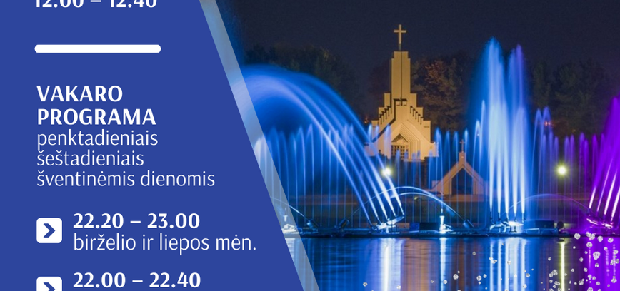 Birželio 1 d. Utenoje pradeda veikti fontanai