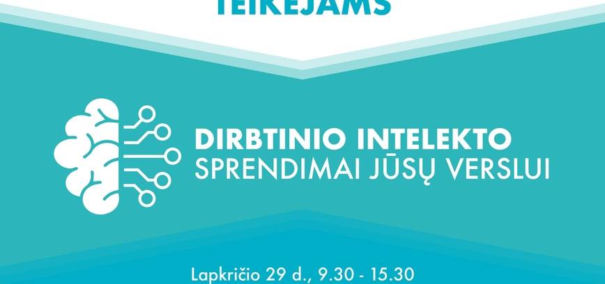 Kvietimas į mokymus „Dirbtinio intelekto sprendimai Jūsų verslui“