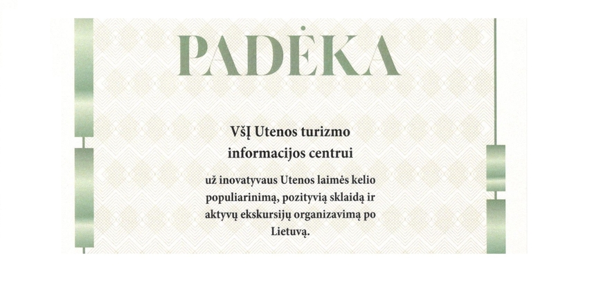 Lietuvos turizmo informacijos centrų asociacijos „Padėka“ VšĮ Utenos turizmo informacijos centrui