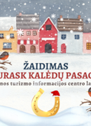 Žaidimas SURASK KALĖDŲ PASAGĄ Utenos turizmo informacijos centro lange