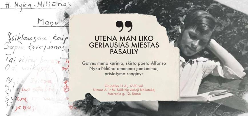 Vakaras bibliotekoje „Utena man liko geriausias miestas pasauly“