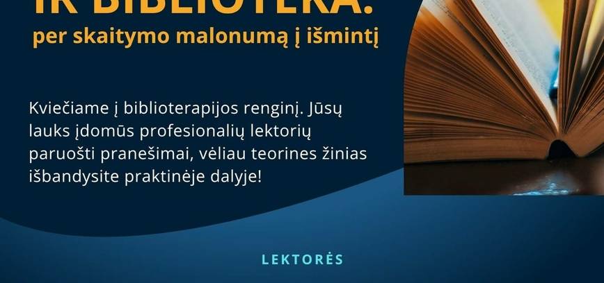 Biblioterapijos renginys „Atvira knyga