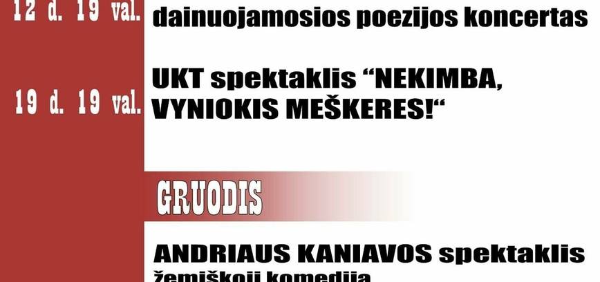 Lapkričio ir gruodžio renginiai Utenos Kameriniame teatre