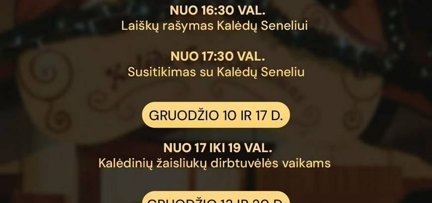Veiklos Kalėdų senelio namelyje