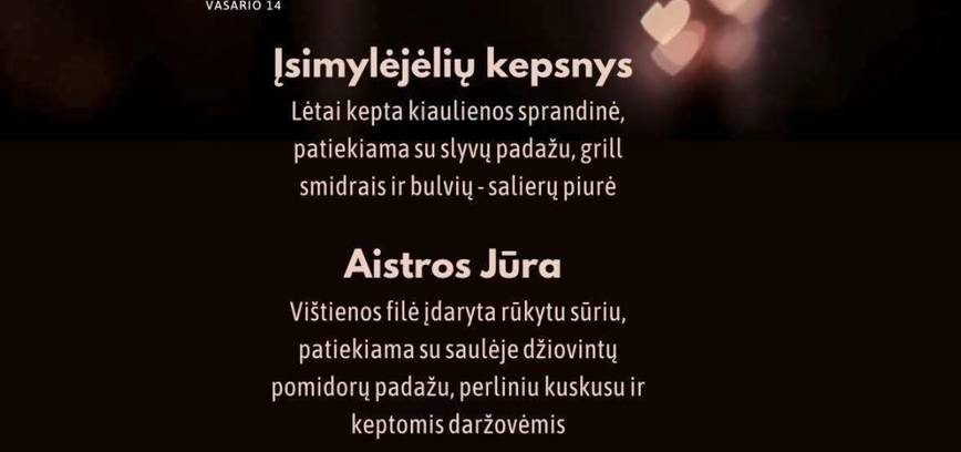Šventinė vakarienė/pietūs KULTŪRISTAS kavinėje
