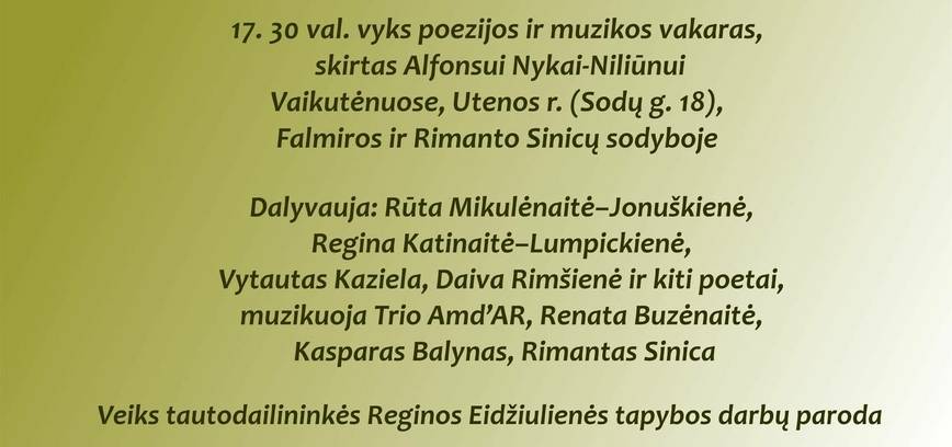 Alfonso Nykos-Nyliūno atminimo vakaras