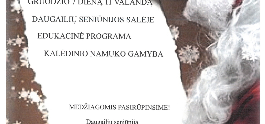 Edukacinė programa „Kalėdinio namuko gamyba“
