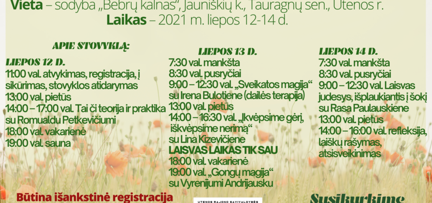 Suaugusiųjų stovykla „Gyvenimo kokybė prasideda nuo minčių“