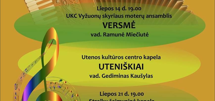 Liepos penktadieniai su dainomis ir liaudiška muzika