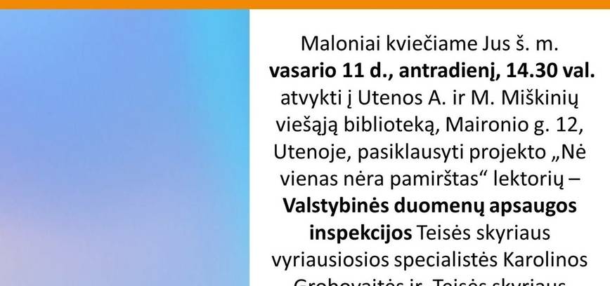 Paskaita „Asmens duomenų apsauga skaitmeninėje erdvėje“