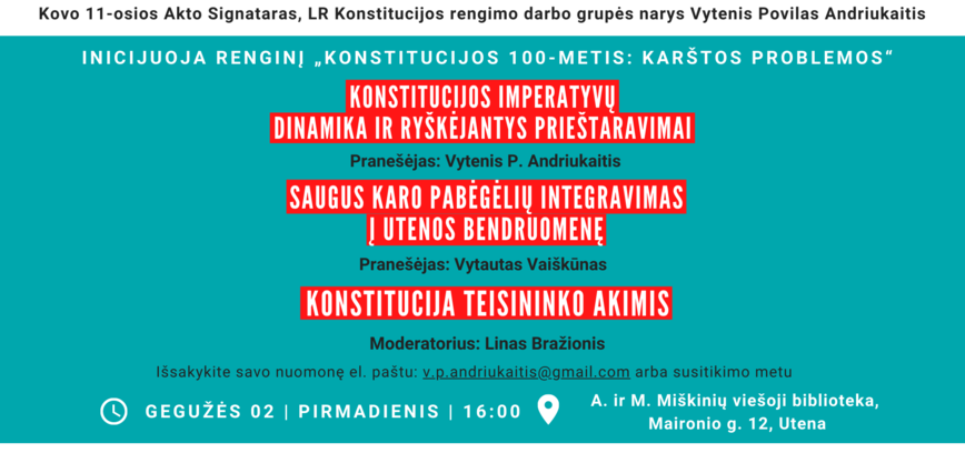 Renginys „Konstitucijos 100-metis: karštos problemos”