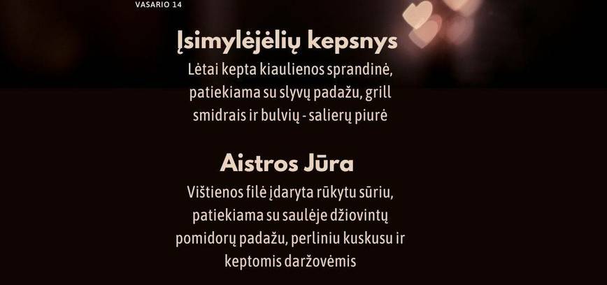 ŠVENTINĖ VAKARIENĖ/PIETŪS