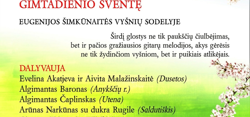 Vyšnių žydėjimo šventė ir Tauragnų krašto bendruomenės gimtadienio šventė