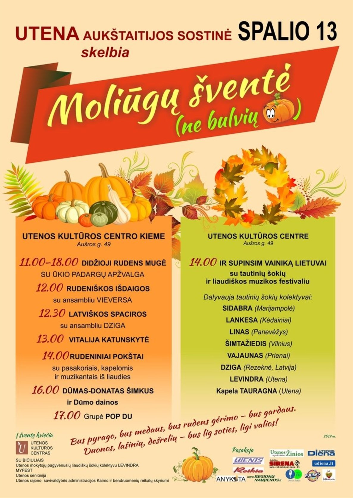 Moliūgų šventė su didžiąja rudens muge, muzika, šokiais, dainomis, žaidimais...