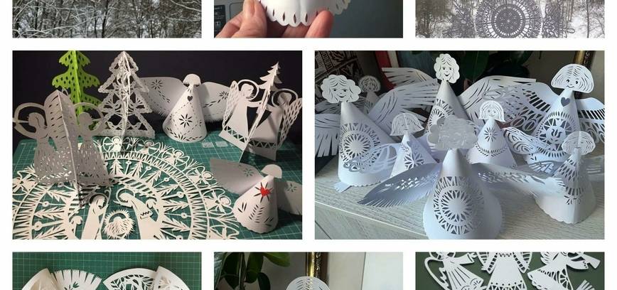 Kalėdinių karpinių mokymai Odetos galerijoje Vaikutėnuose