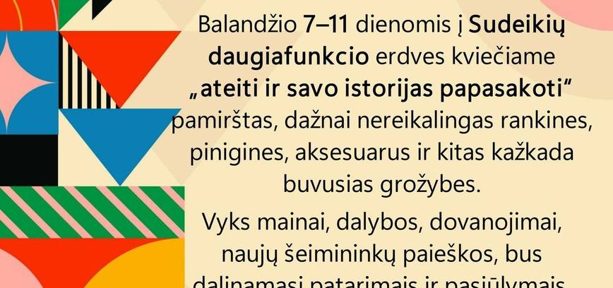 Daiktų mainai Sudeikiuose