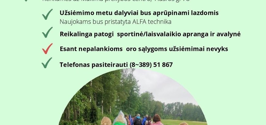 Šiaurietiško ėjimo užsiėmimas