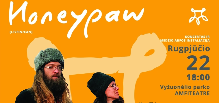 „Honeypaw“ koncertas ir medžio arfos instaliacija