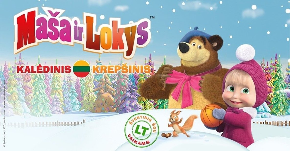 Maša ir Lokys: kalėdinis krepšinis