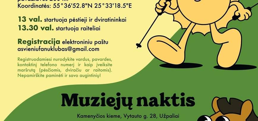 Orientacinis žaidimas dviratininkams, raiteliams ir pėstiesiems ir Muziejų naktys