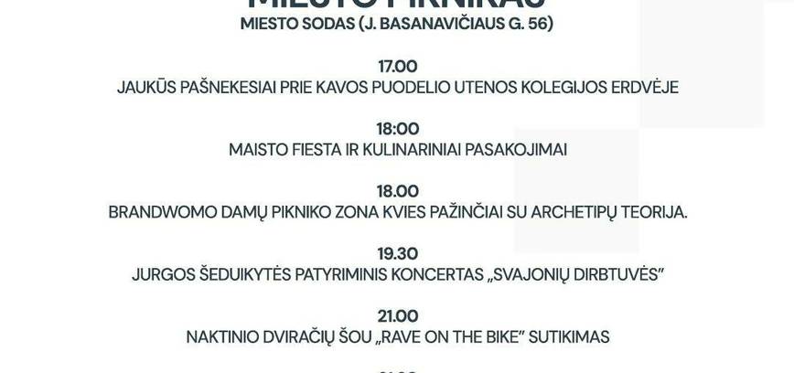 Miesto piknikas - UTENOS MIESTO ŠVENTĖ 2025