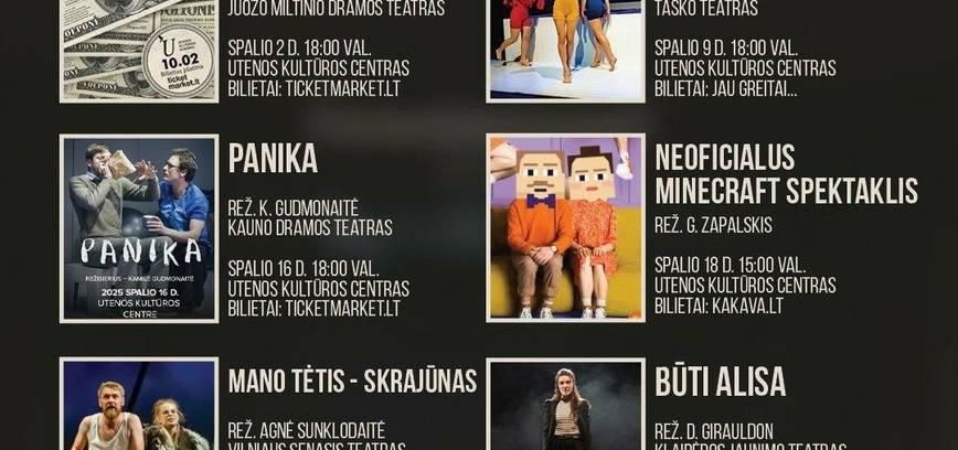 „Pjero dienos“ – profesionalių teatrų festivalis Utenos kultūros centre