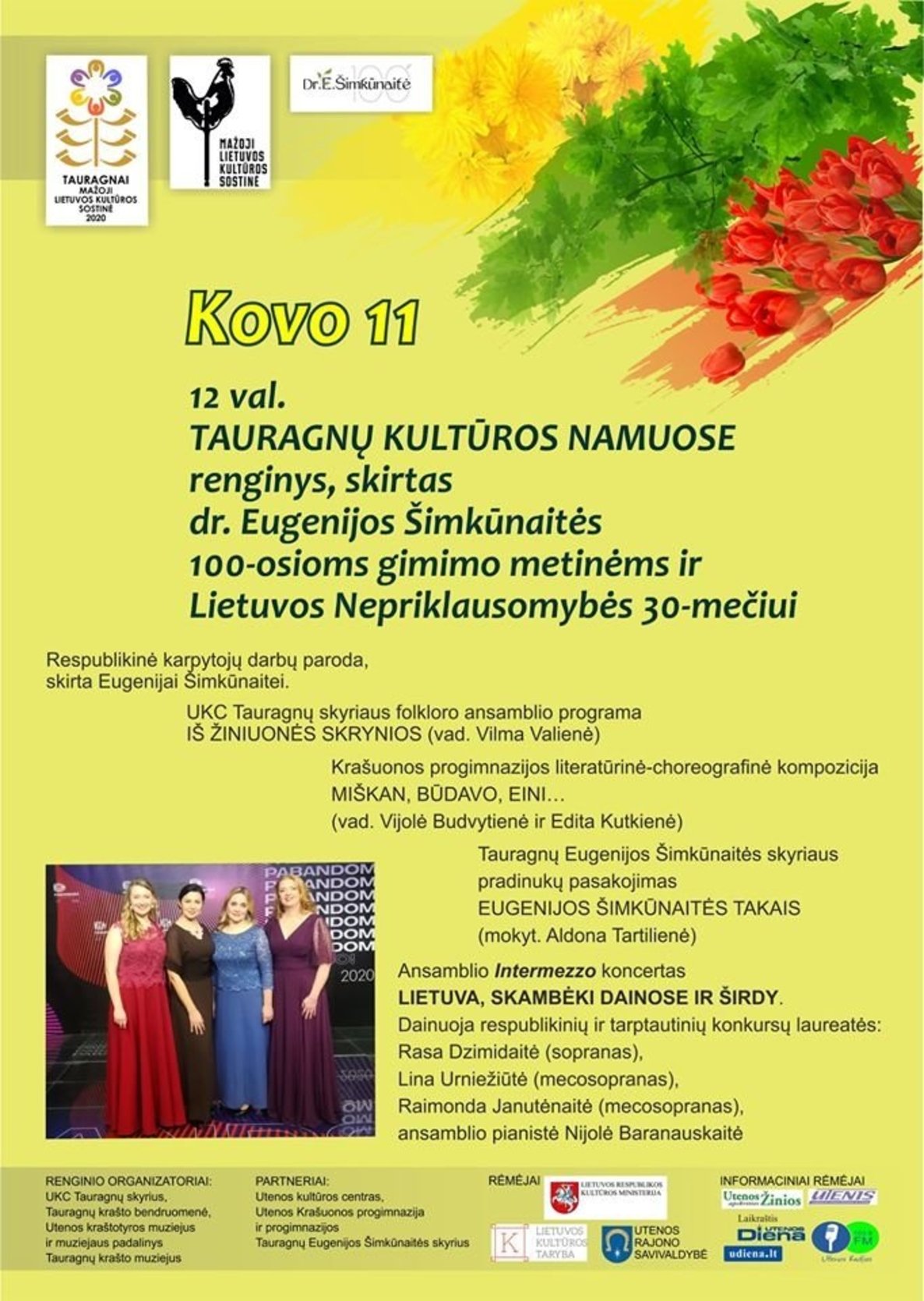 Renginys, skirtas dr. Eugenijos Šimkūnaitės 100-osioms gimimo metinėms ir Lietuvos nepriklausomybės atkūrimo 30-mečiui