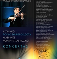 Altininko Povilo Syrrist-Gelgota klasikinės romantiškos muzikos koncertas
