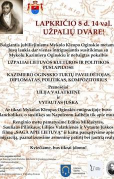 Renginys Mykolui Kleopui Oginskiui Užpalių dvare