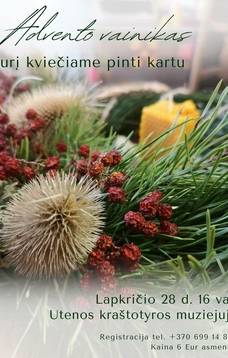 Advento vainikų dirbutuvės Utenos kraštotyros muziejuje