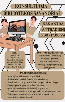 Bibliotekos savanorių konsultacijos