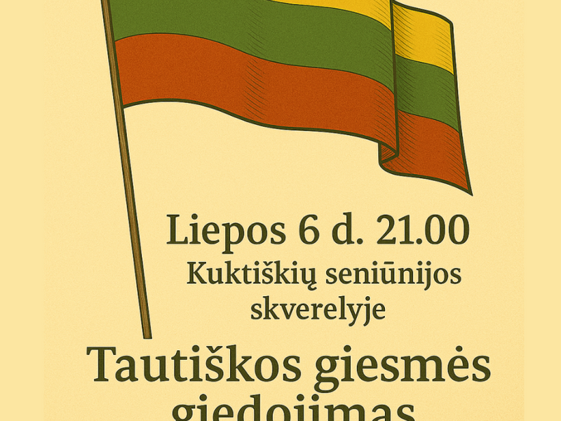 Tautiškos giesmės giedojimas Kuktiškėse