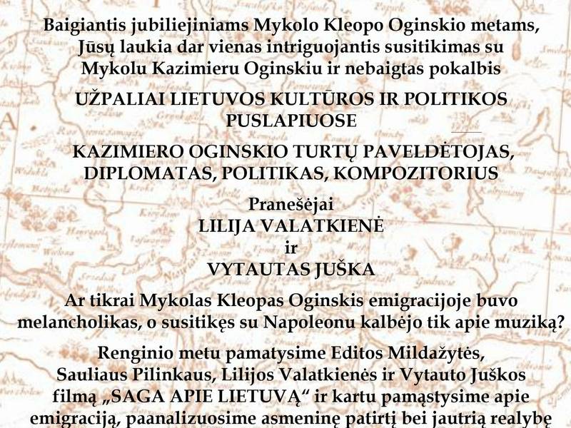 Renginys Mykolui Kleopui Oginskiui Užpalių dvare