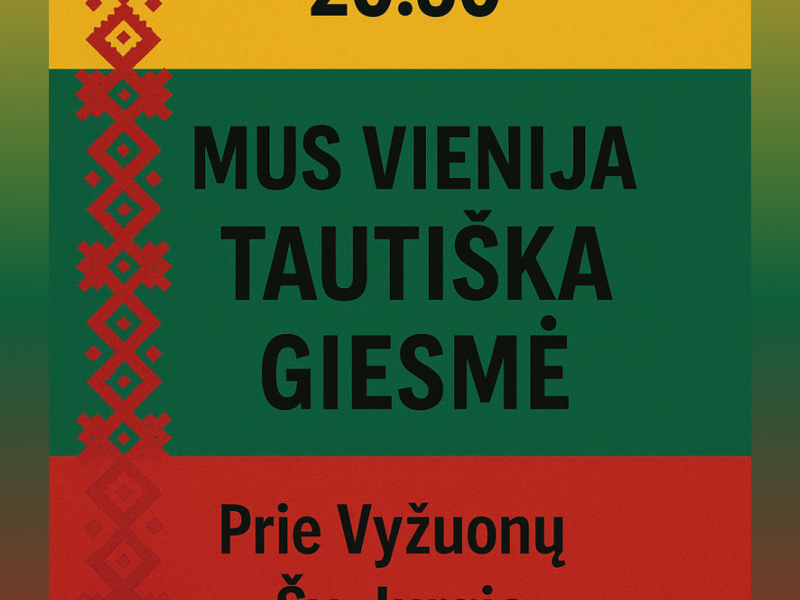 Tautiškos giesmės giedojimas Vyžuonosee