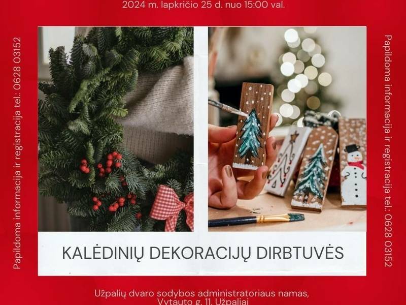 Kalėdinių dekoracijų dirbtuvės