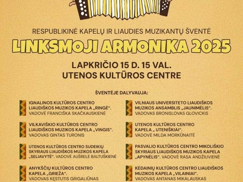 Respublikinė kapelų ir liaudies muzikantų šventė „Linksmoji armonika 2025“