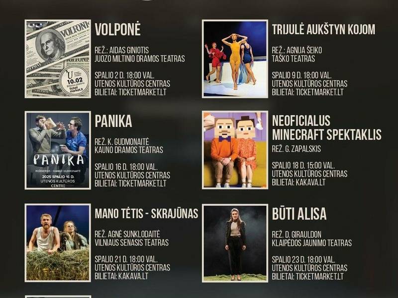 „Pjero dienos“ – profesionalių teatrų festivalis Utenos kultūros centre