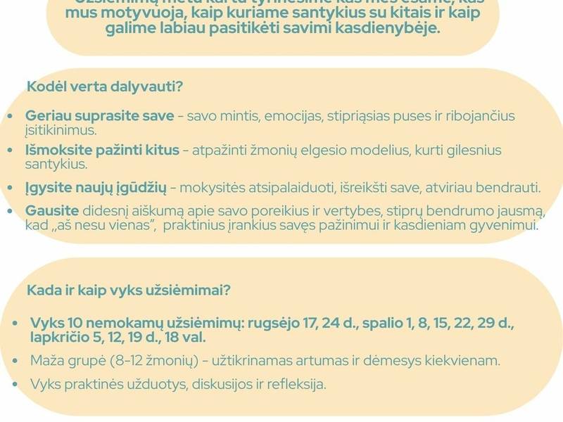 Savęs pažinimo grupiniai užsiėmimai