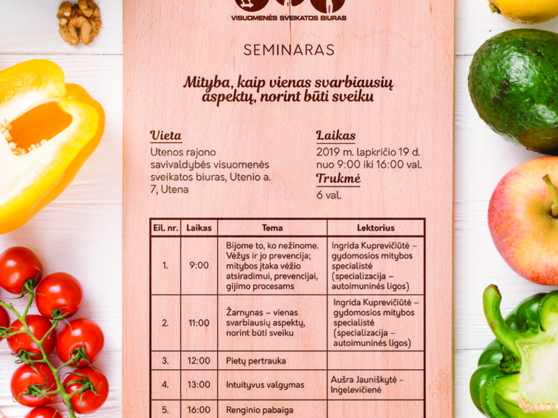 Seminaras "Mityba, kaip vienas svarbiausių aspektų, norint būti sveiku"