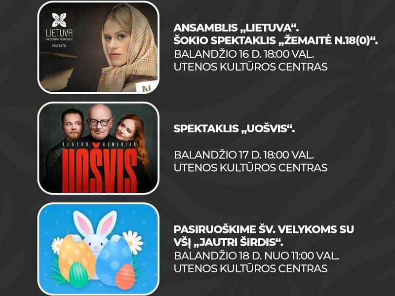 Šią savaitę Utenos kultūros centre